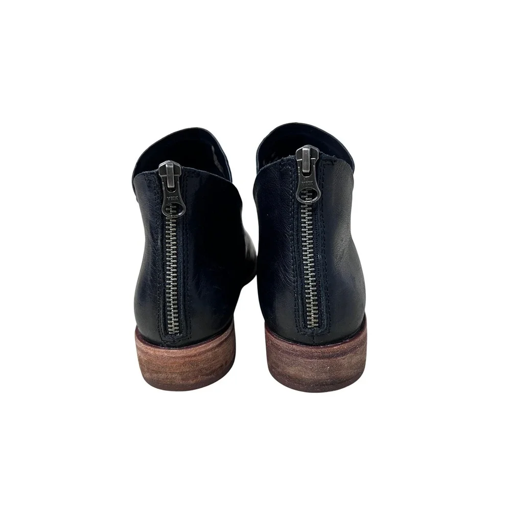 Kork-Ease Velma Ankle Boots Womens 9M Black Excellent Leather Back Zip‎ Low Heel